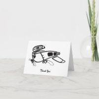 Raven Design Pen and Ink Drawing Folded