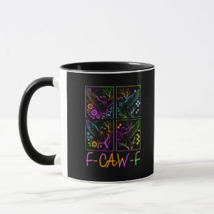 Raven F-Caw-F Colorful Neon Goth Bird Funny  Mug