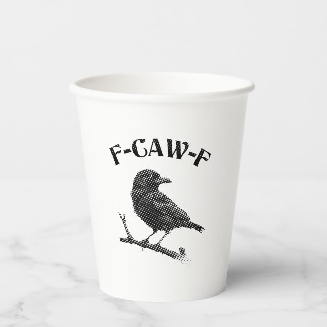 Raven F-CAW-F Halloween Minimalist Paper Cups (Front)