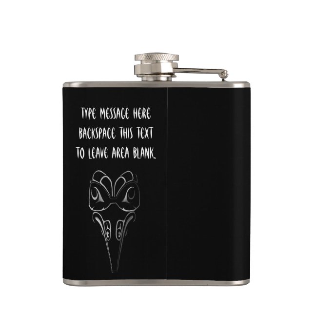 Raven Flask Custom Raven / Crow Art Drink Flask (Back)