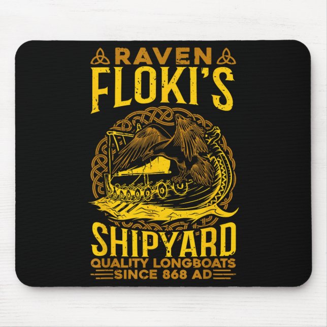Raven Flokis Shipyard Nordic Mythology Viking  Mouse Pad (Front)