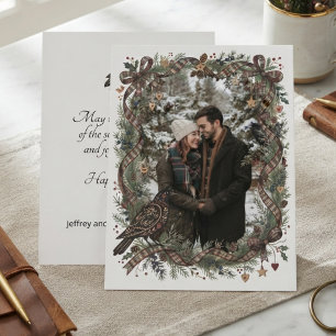 Raven Folk Art Gothic Holiday Card