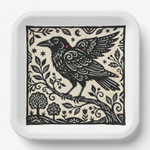 Raven folk art,