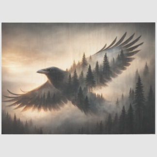 Raven Forest Silhouette Decoupage Paper