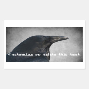 Raven Glamour Shot; Customisable Rectangular Sticker