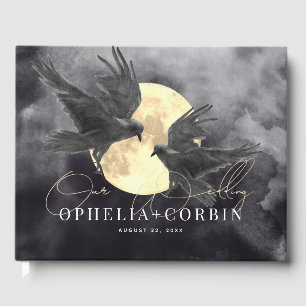 Raven & Golden Moon Gothic Wedding Guest Book