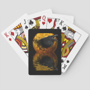 Raven & Golden Moon Playing Cards