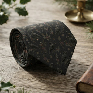 Raven gothic christmas dark tie