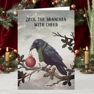 Raven Gothic Winter Card