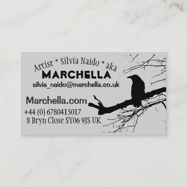 Raven Grey Business Card (Front)