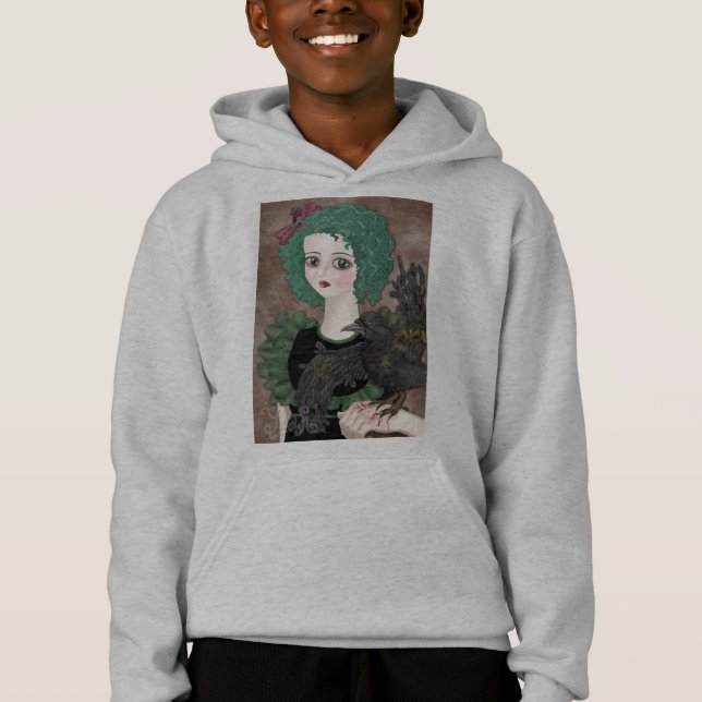 Raven Grey Hooded Sweatshirt (Front)