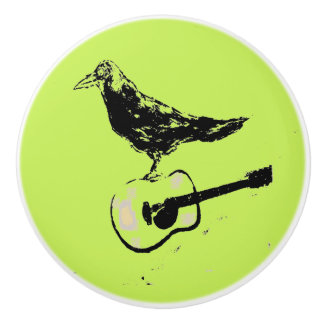 raven guitar song ceramic knob