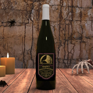 Raven Happy Halloween Wine Label