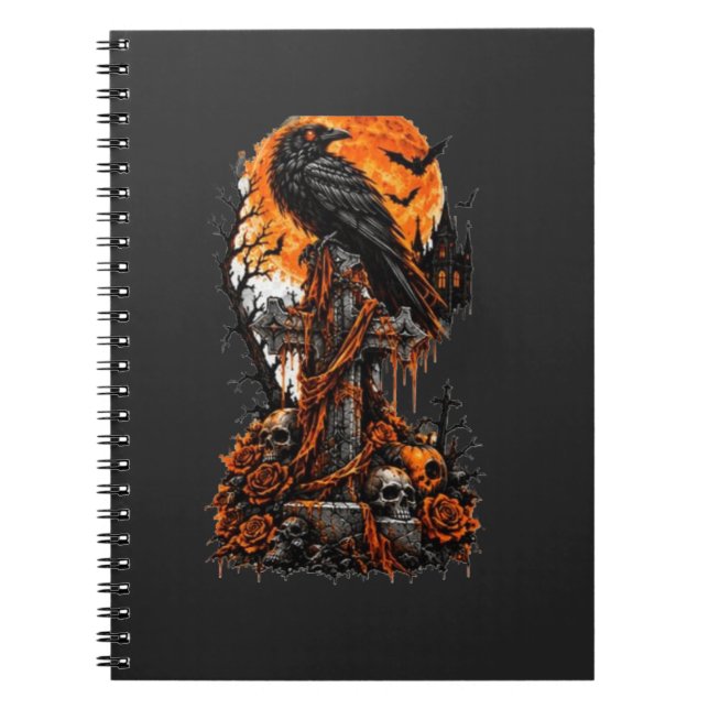Raven & Haunted Graveyard Notebook (Front)