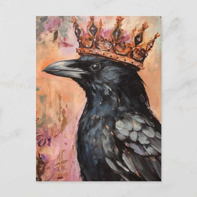 Raven in a Crown Postcard (Front)