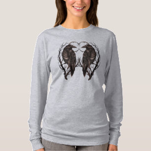 Raven in Dead Tree - Dark Gothic Art T-Shirt