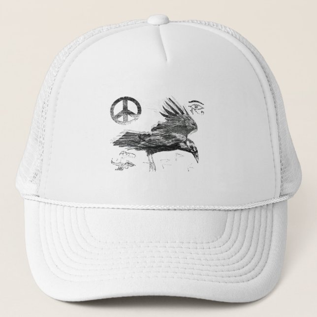 raven journey trucker hat (Front)