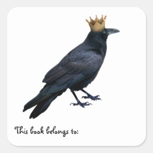 Raven King Bookplate Square Sticker