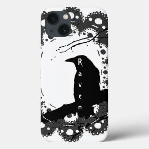 Raven Lace Name B & W & grey Goth iPhone 13 Case