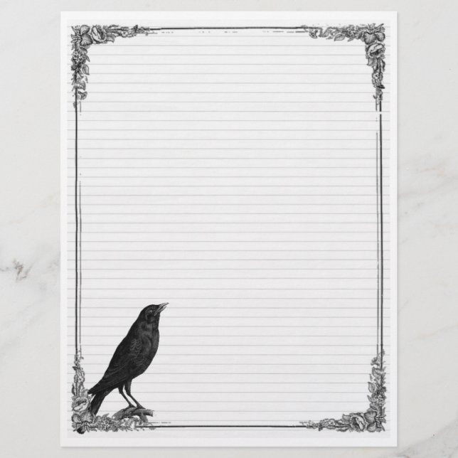 Raven Lined Book of Shadows Page (Front)