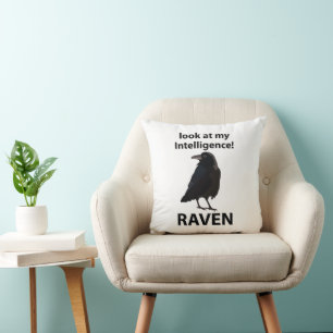 Raven Look At My Intelligence Raven Cushion