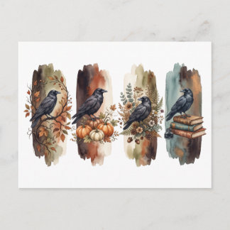 Raven Lore, Celestial Witchy decor Holiday Postcard