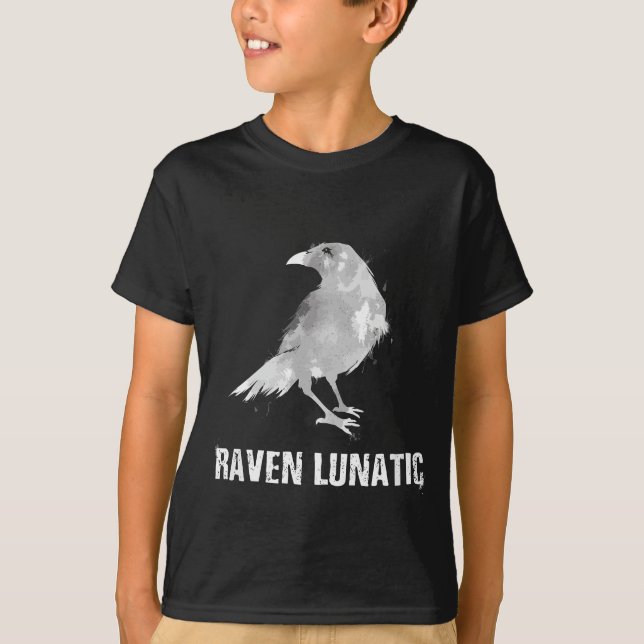 Raven Lunatic Goth Fun Bird Goth Gothic T-Shirt (Front)