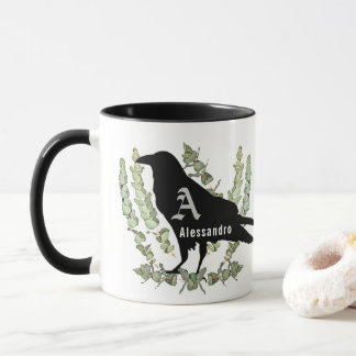 Raven Monogram Unisex Spirit Animal Eucalyptus Mug
