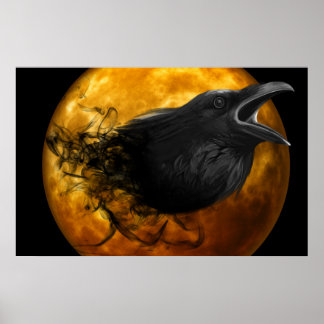 Raven moon fantasy poster