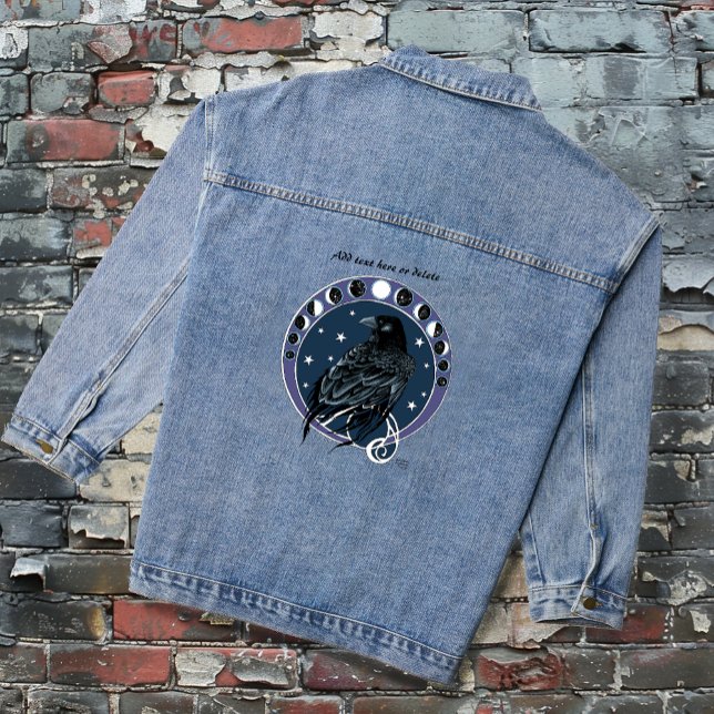 Raven Moon Phases Stars Blue Denim Jacket (Creator Uploaded)