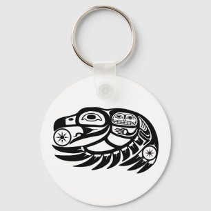 Raven Native American Design Key Ring