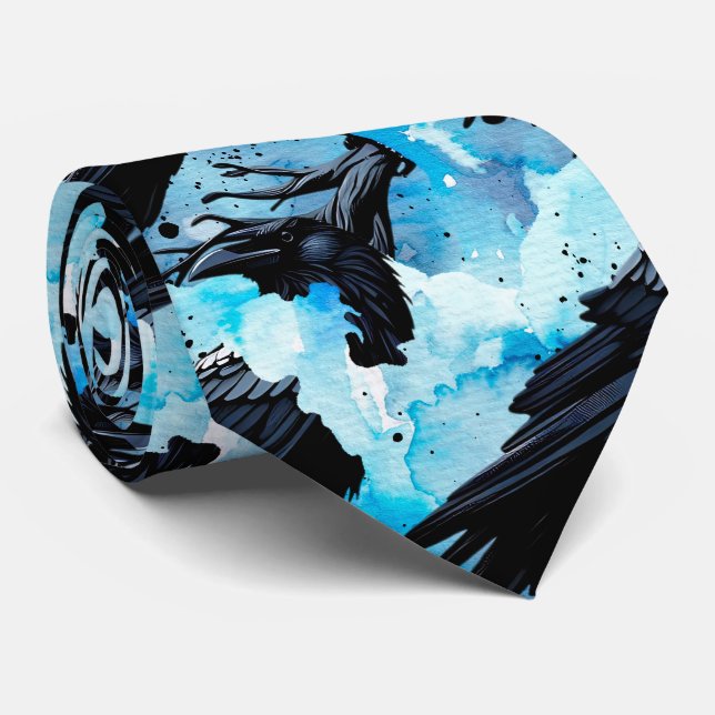 Raven Neck Tie (Rolled)