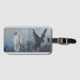 Raven Oil Painting Symbol Wisdom Mystery Meditatio Luggage Tag