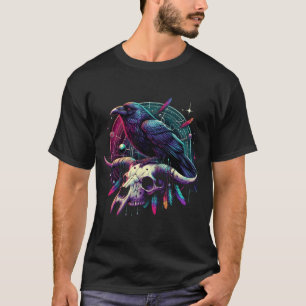 Raven on a Skull, Gothic T-Shirt