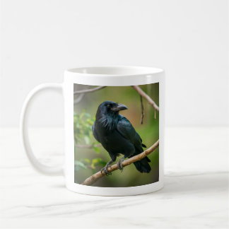 Raven on a Tree Branch Coffee Mug