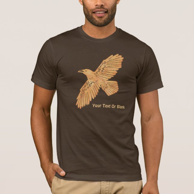 Raven On Brown T-Shirt (Front)