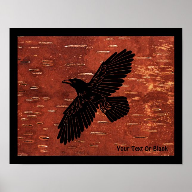 Raven On Inner Birch Bark Poster (Front)