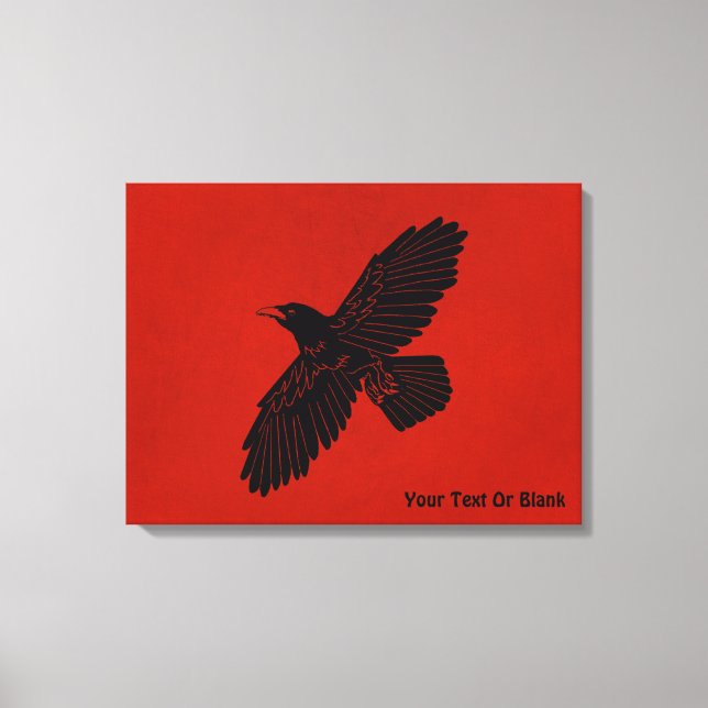 Raven On Red Canvas Print (Front)