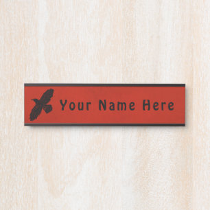 Raven On Red Door Sign