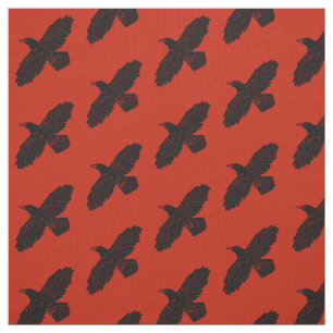 Raven On Red Fabric
