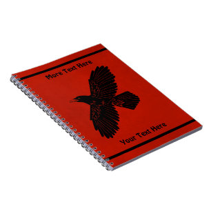 Raven On Red Notebook