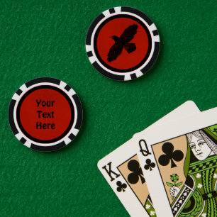 Raven On Red Poker Chips