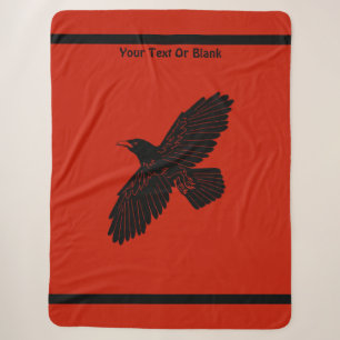 Raven On Red Sherpa Blanket