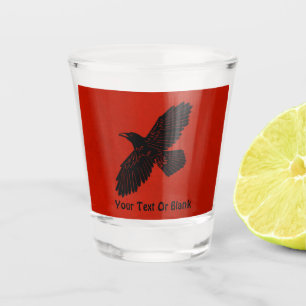 Raven On Red Shot Glass