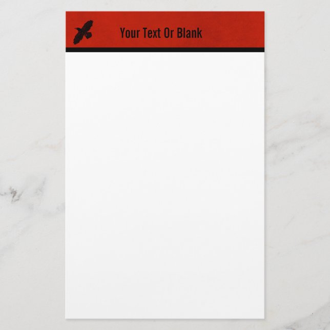 Raven On Red Stationery (Front)