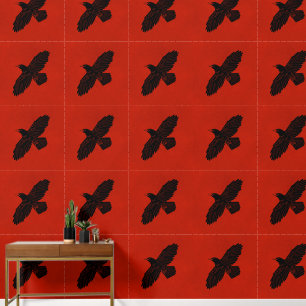 Raven On Red Wallpaper