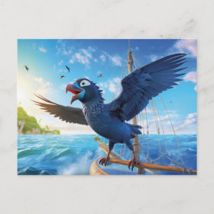 Raven On Sailing Trip In The South Seas Postcard