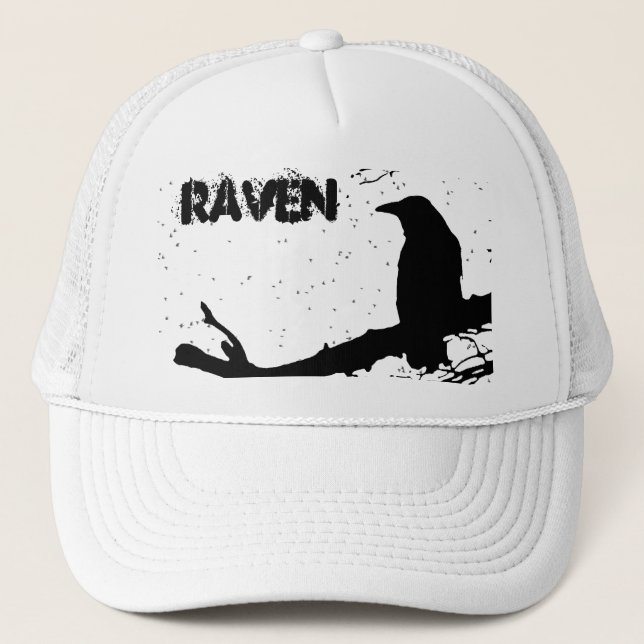 Raven on the Tree Trucker Hat (Front)