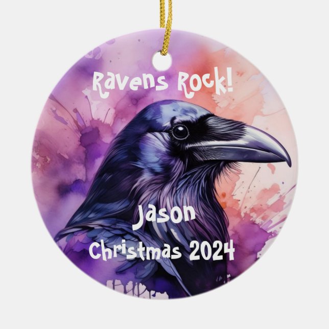 Raven Personalised Ornament (Front)