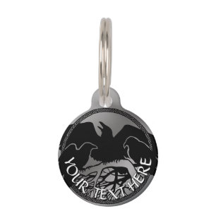 Raven Pet Tag Custom Tribal Bird ID Tags